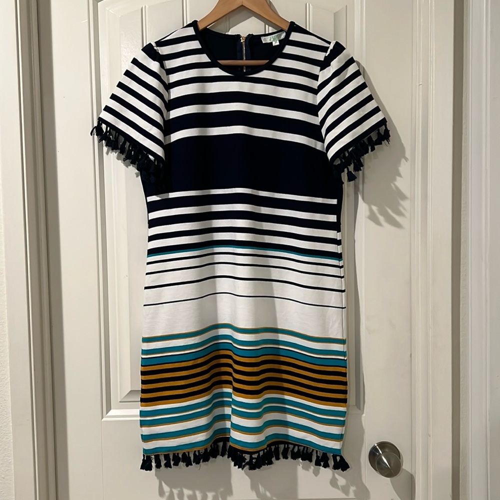 NWOT JADE Melody Tam tassel shift dress Size M